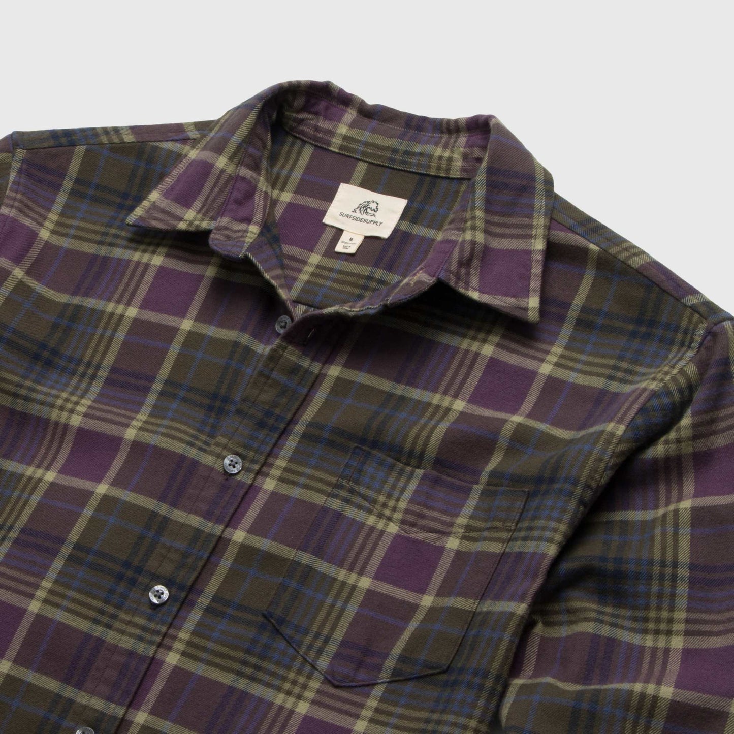 Brian Flannel Plaid Shirt - Grape Combo