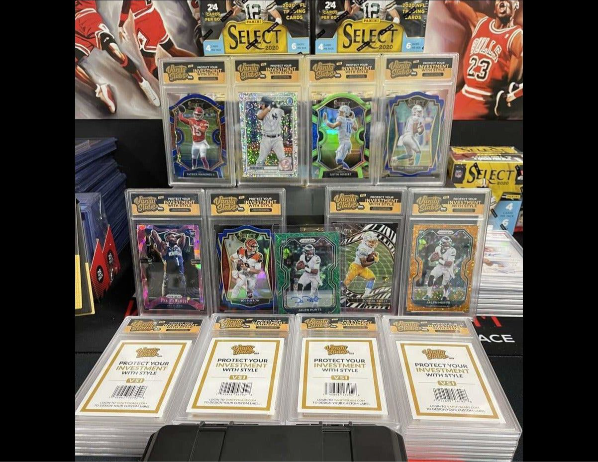 Vanity Slabs 5 Pack Bundle for Standard 35pt Trading Cards includes Free Random Mystery Card