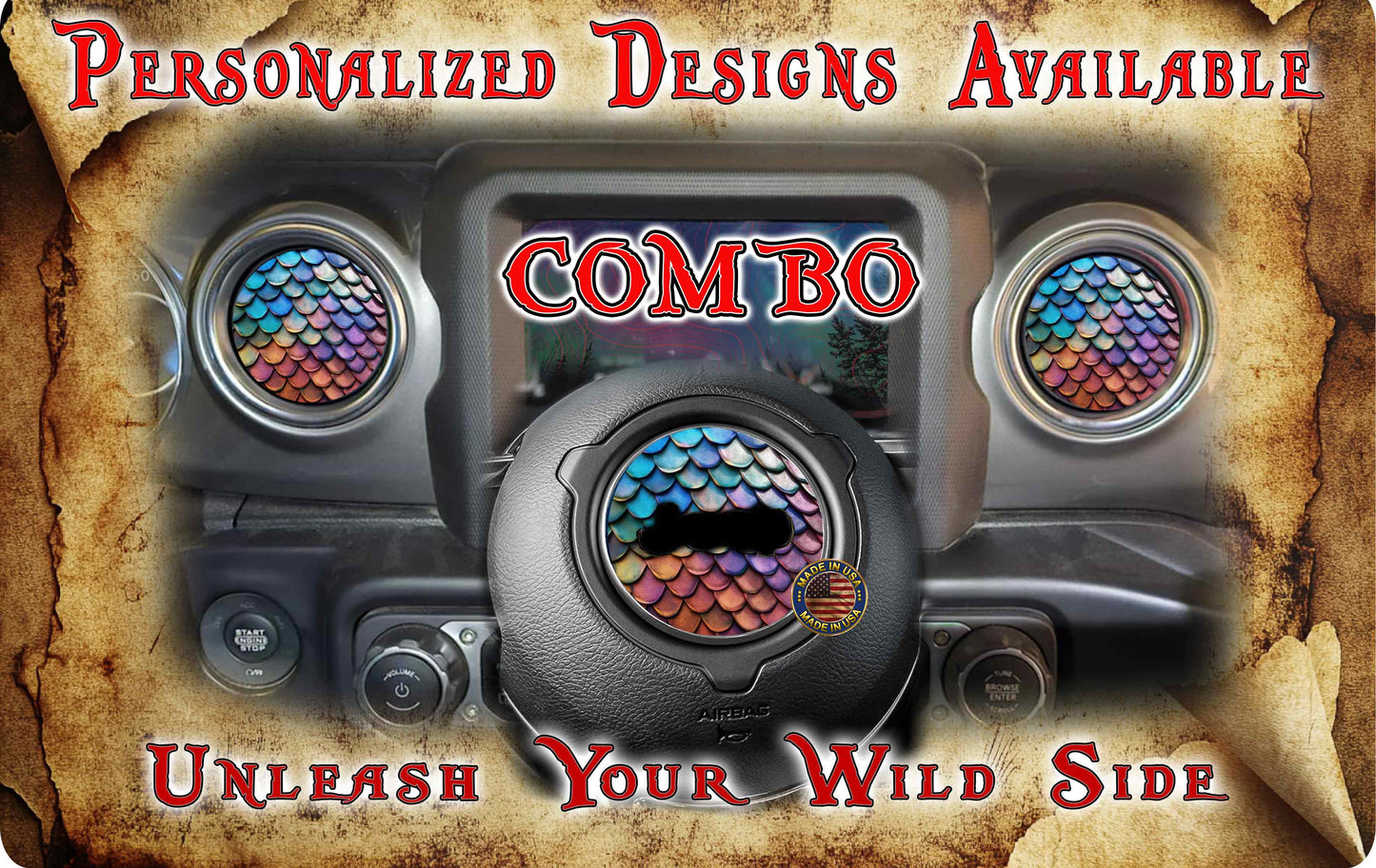 Steering wheel decal mermaid scales 230