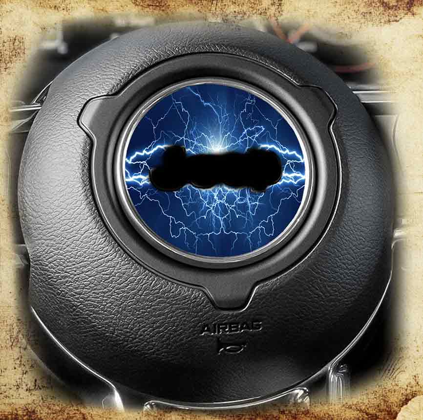 Steering wheel decal lighting blue 141