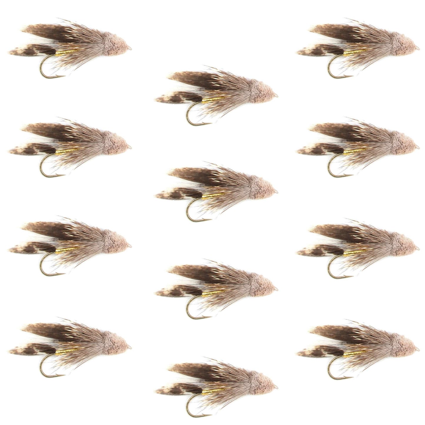 Muddler Minnow Streamer Fishing Fly - 12 Flies Hook Size 6