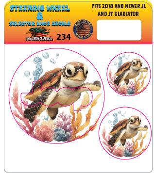 Steering wheel decal Sea turtle 234