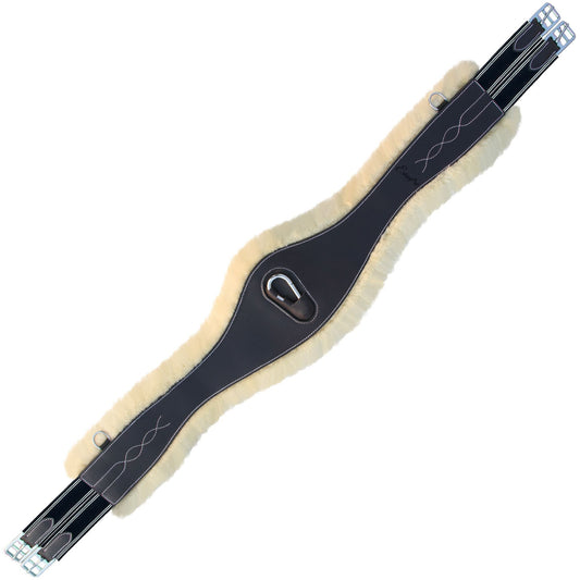 ExionPro Fancy Stitched Snap Over Lay Girth - Navy Blue Elastic with White Lines