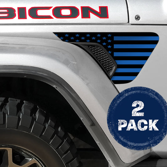 Black and Blue Flag 2pc Vinyl Fender Decal