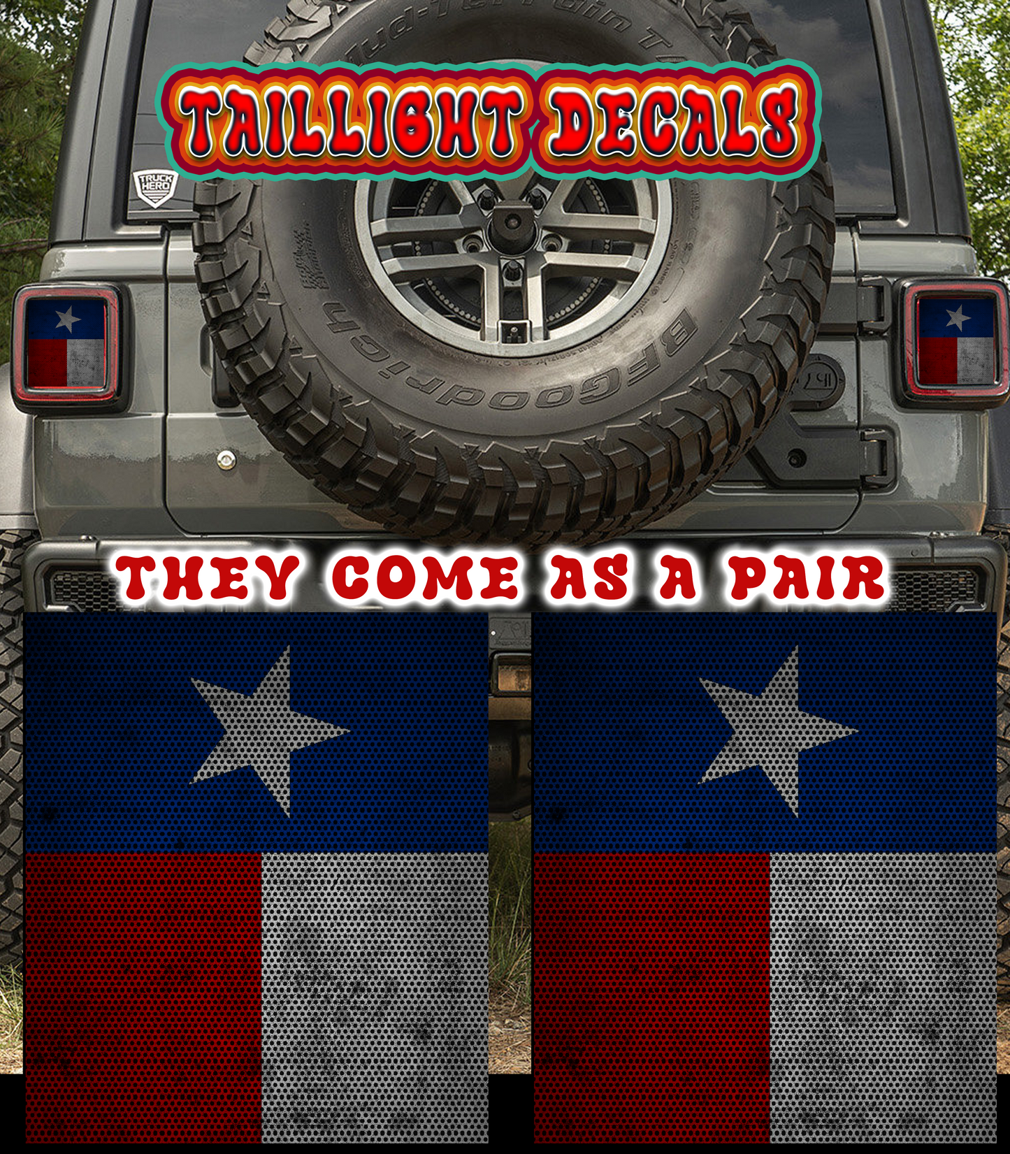 Texas flag Taillight cover decal