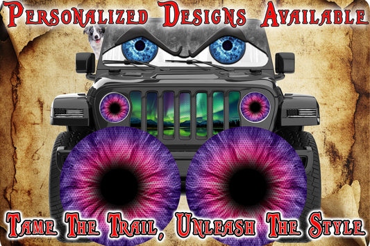 purple and pink headlight decal