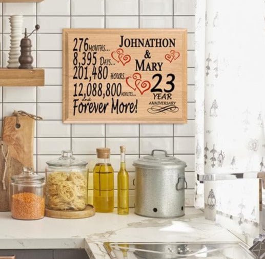 Personalized 23rd Anniversary Gift – Custom Wood Keepsake for Husband, Wife, or Couple