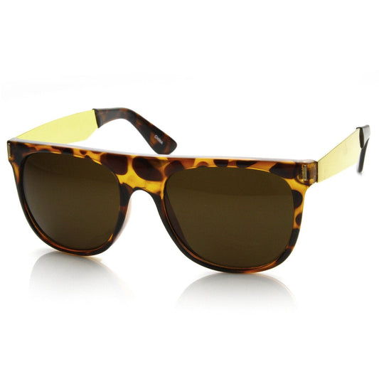 Hipster Super Flat Top Retro Horned Rim Sunglasses 8775