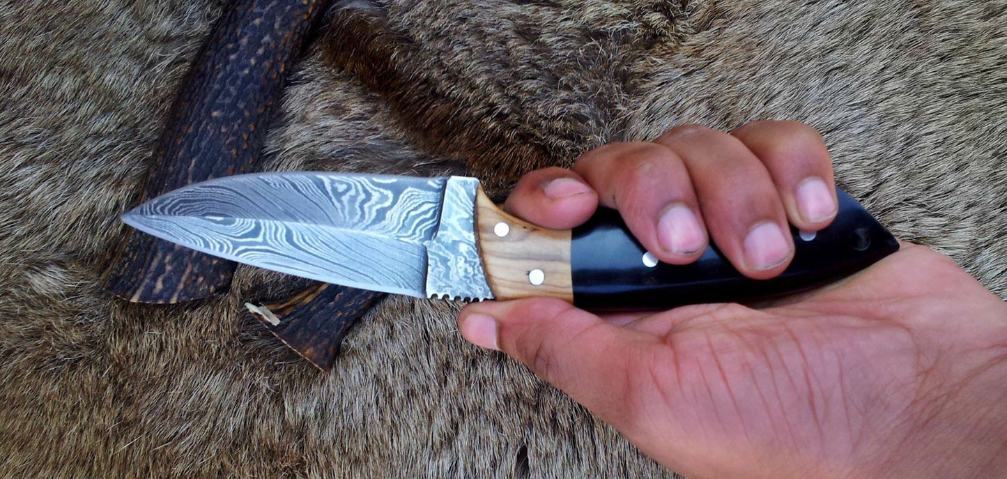 Damascus Double Edge Blade Knife