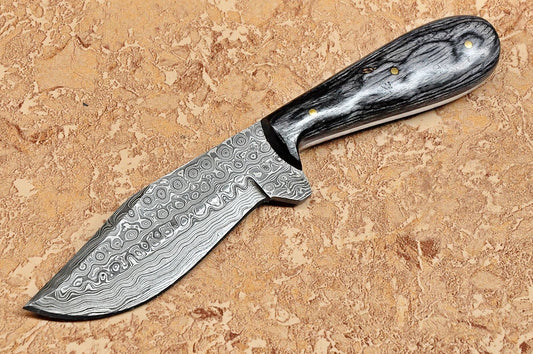 Hand Made Damascus Rain Drop Skinning Knife