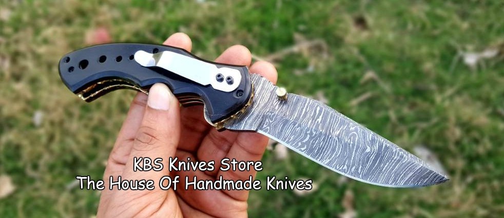 Custom Handmade Damascus Blade EDC Folding Pocket Knife With Pocket Clip