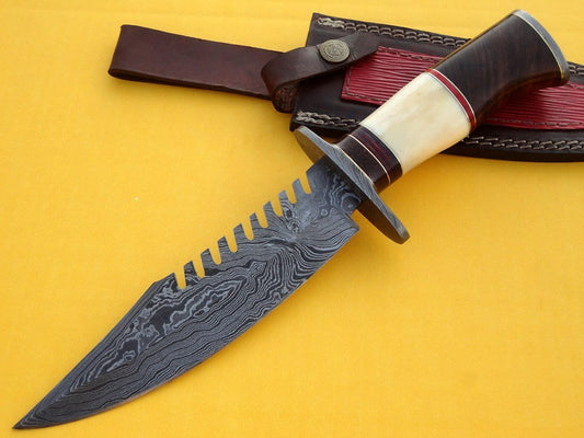 Custom Handmade Damascus Hunters Knife with Sheath