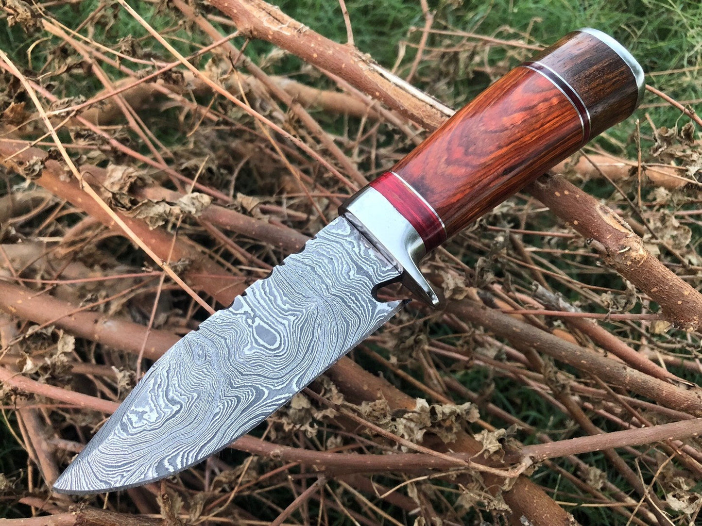 Custom Handmade Damascus Steel Hunting Knife