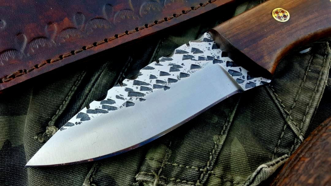 Custom Handmade Hammered 1095 High Carbon Steel Hunting Knife