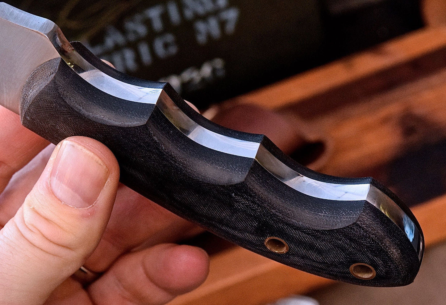 Handmade D2 Flat Grind Bushcraft Skinner Hunter Knife