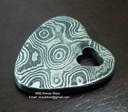 Damascus Heart Pendant