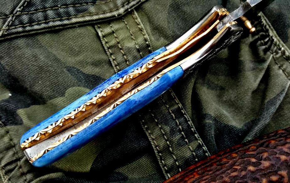 Custom Handmade Damascus Steel Folding Pocket Knife