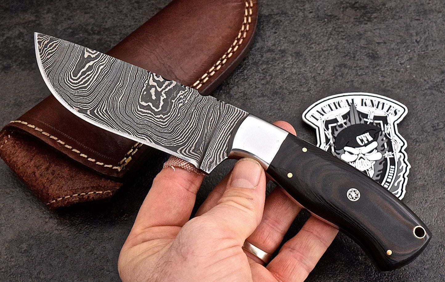 Custom Handmade Damascus Steel Skinning/Camping/Hunting Knife