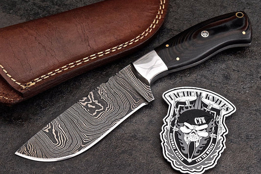Custom Handmade Damascus Steel Skinning/Camping/Hunting Knife