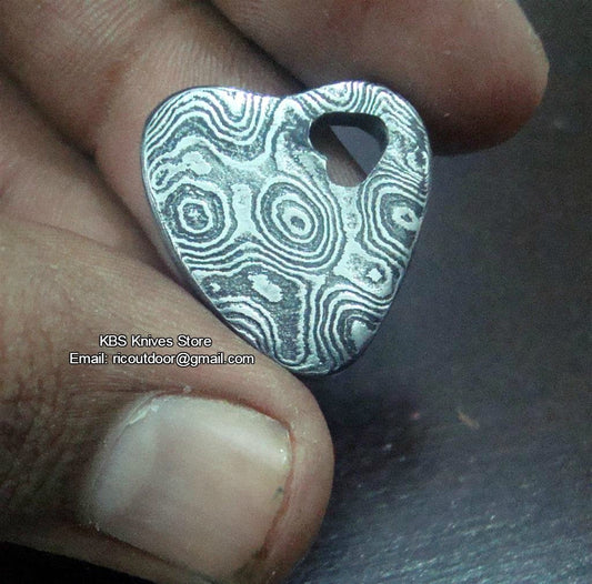 Damascus Heart Pendant