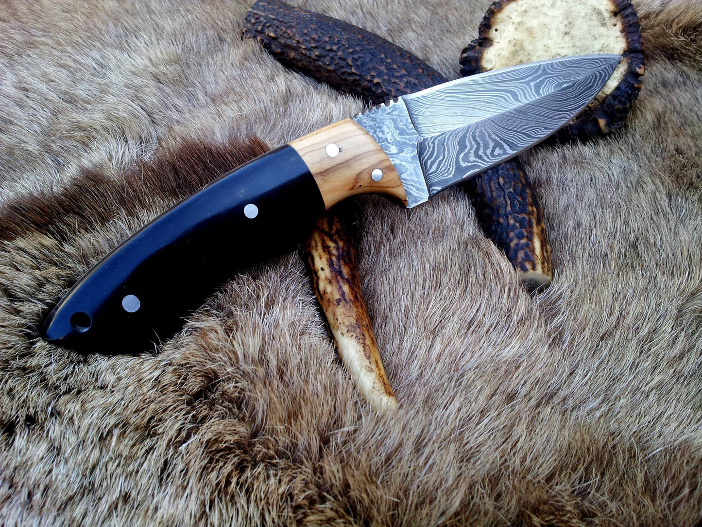 Damascus Double Edge Blade Knife