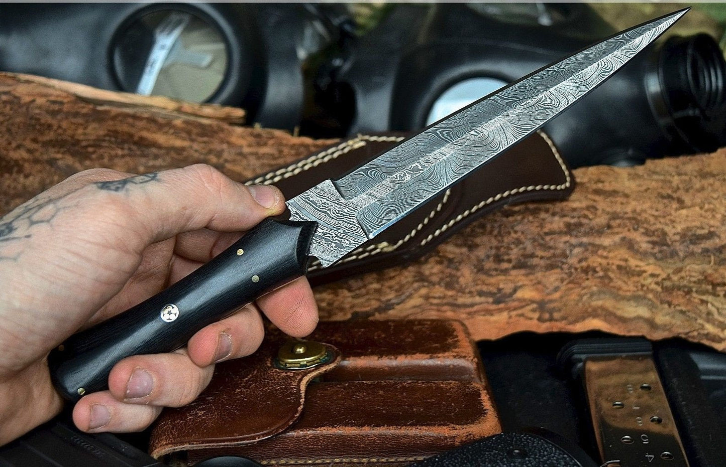 Damascus steel Boot knife