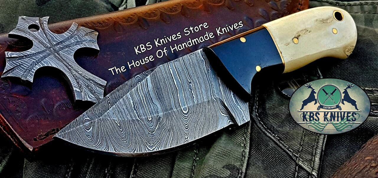 Custom Handmade Damascus Steel Skinner Knife