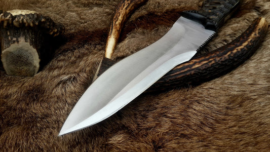 The Ultimate Boar Slayer: Custom Handmade D2 Steel Fixed-Blade Pig Hunting Knife | Exotic Wood Handle | 11.5 Inches | KBS Knives