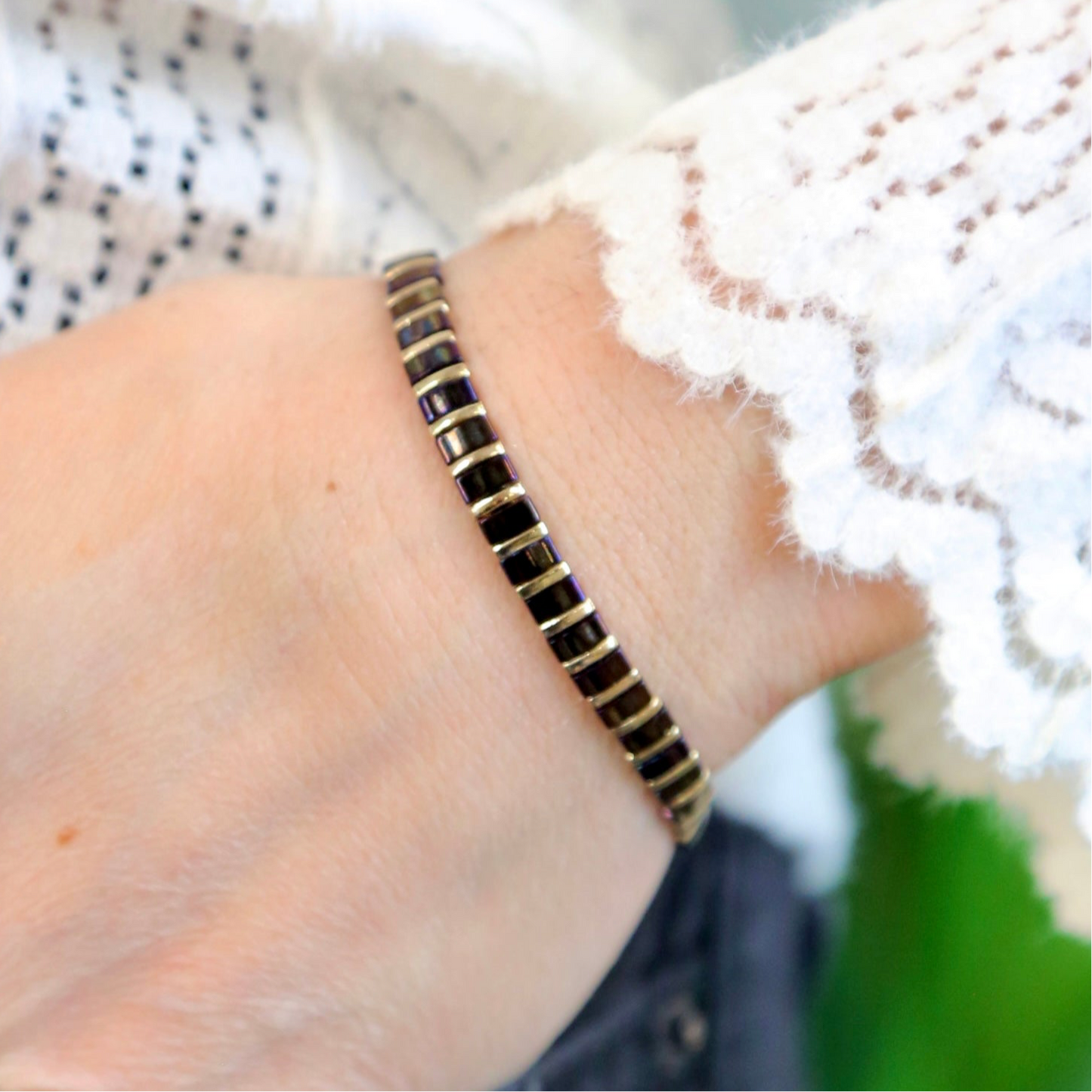 FIFTH AVENUE - Tila Bead Bracelet - Size Large