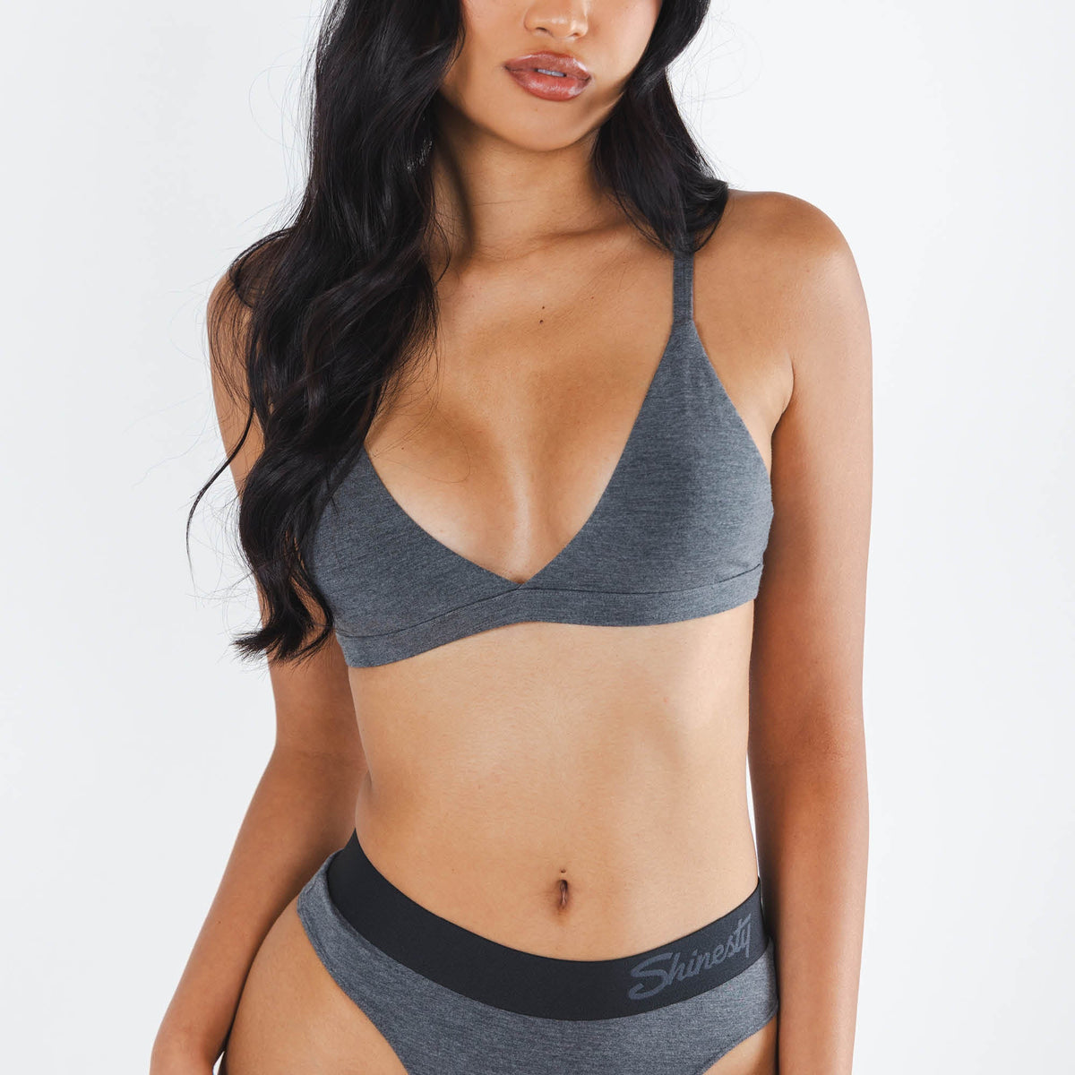 The Basalt | Heather Charcoal Boob Hammock™ Triangle Bralette