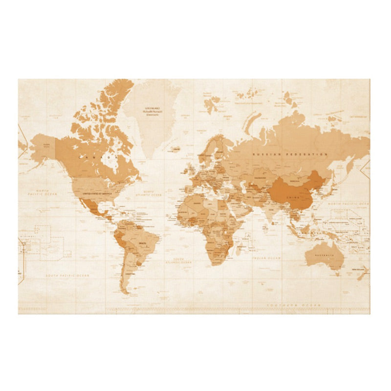 Sepia World Map Hand Stretched 36 x 24 Canvas