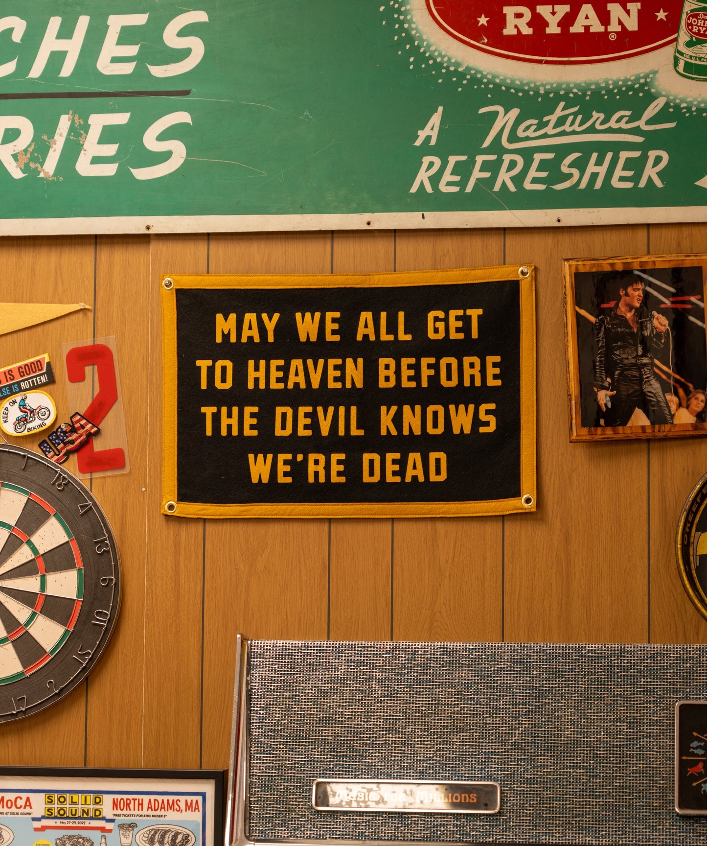 May We All Get To Heaven Before The Devil Knows We're Dead Camp Flag • Turnpike Troubadours x Oxford Pennant
