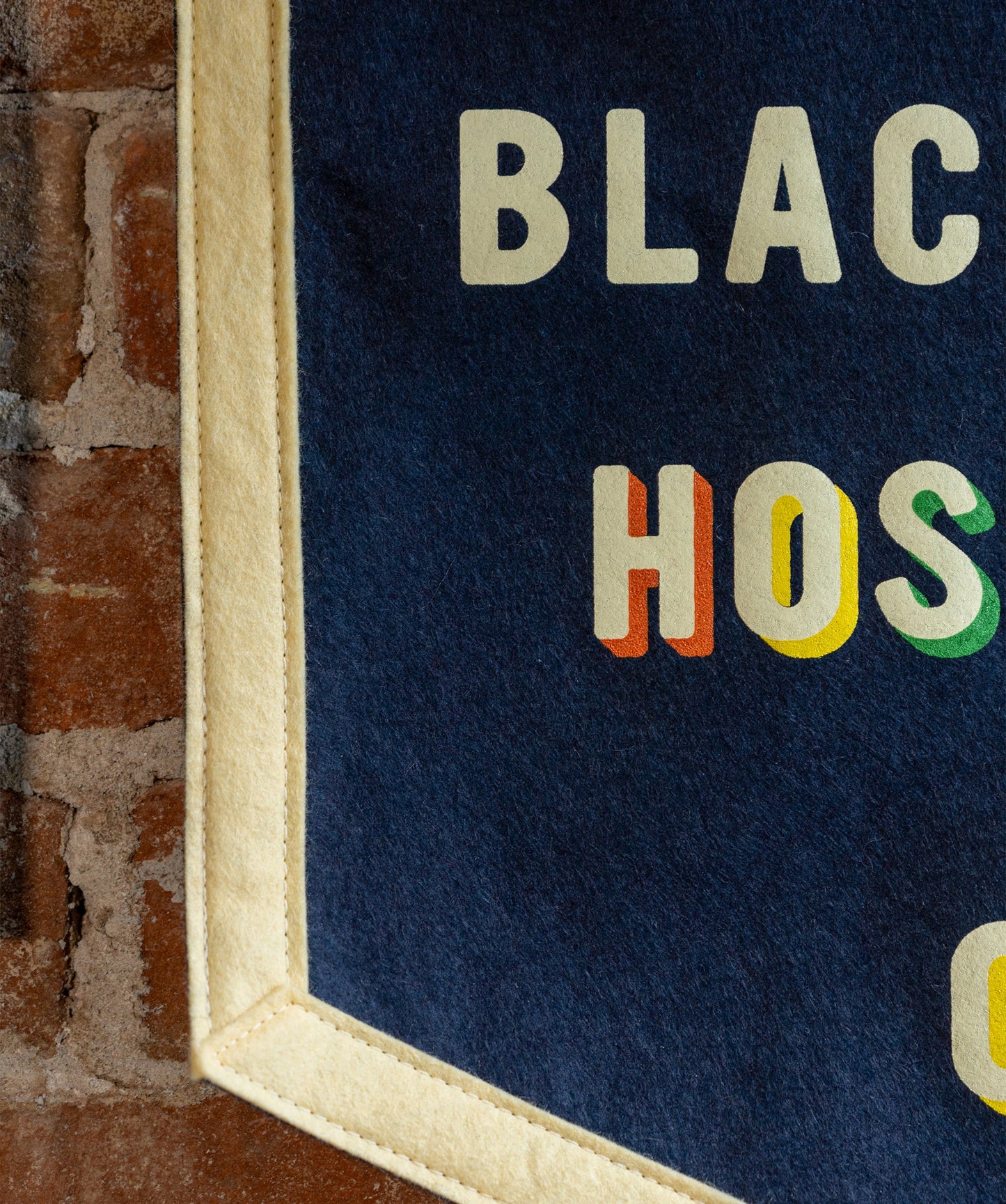 Service Is Black & White Hospitality Is Color Camp Flag • Unreasonable Hospitality x Oxford Pennant