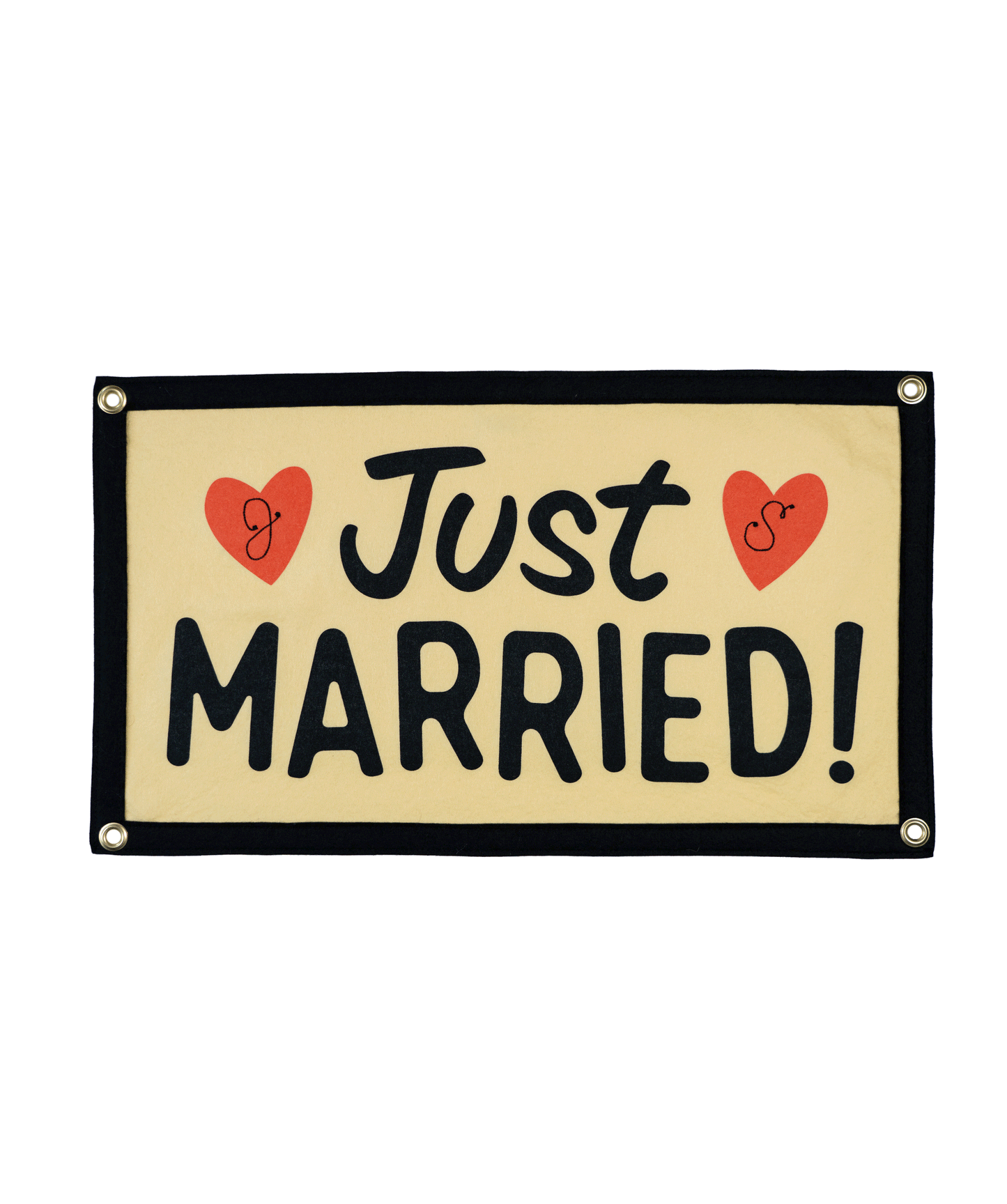 Just Married Camp Flag
