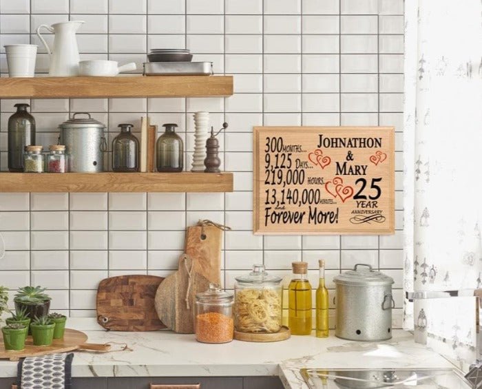 Personalized 25th Anniversary Gift – Custom Wood Keepsake for Husband, Wife, or Couple