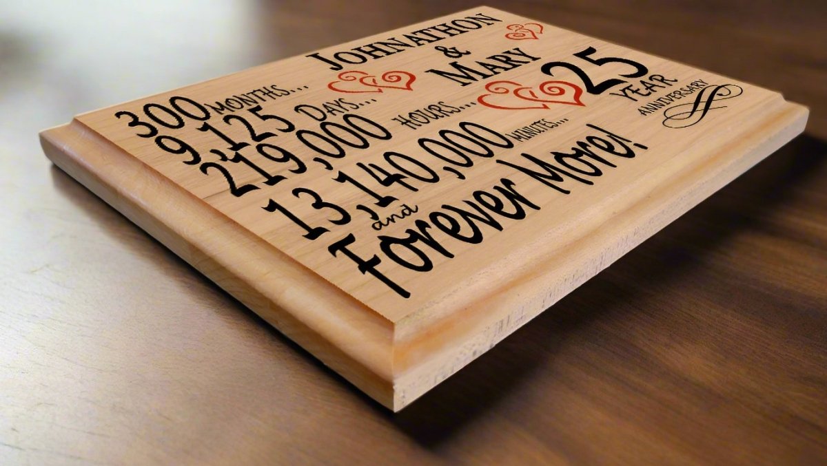Personalized 25th Anniversary Gift – Custom Wood Keepsake for Husband, Wife, or Couple