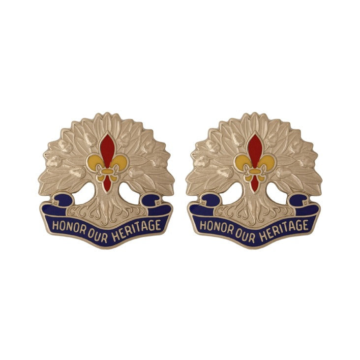 256th Infantry Brigade Unit Crest DUI - 1 Pair - HONOR OUR HERITAGE