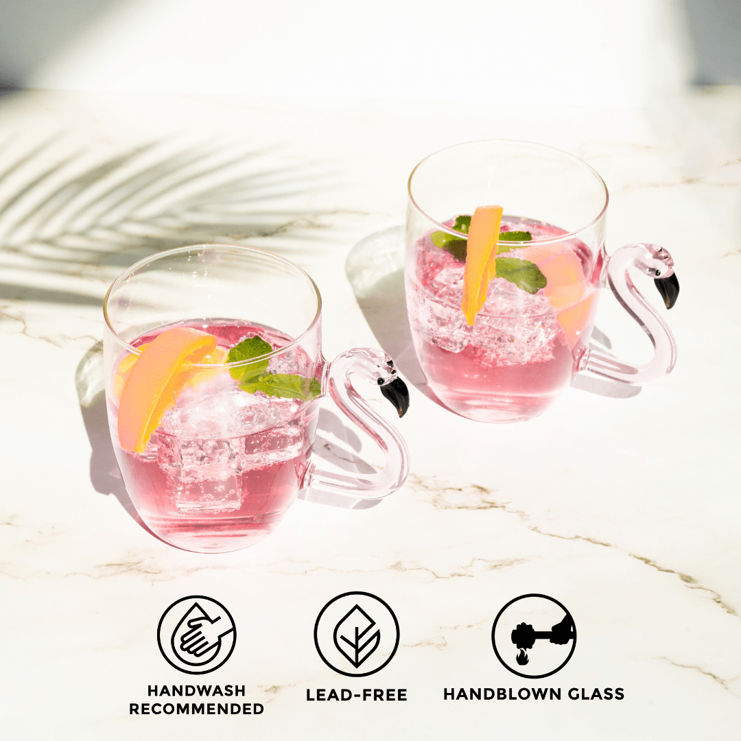3D Flamingo Glass Mugs