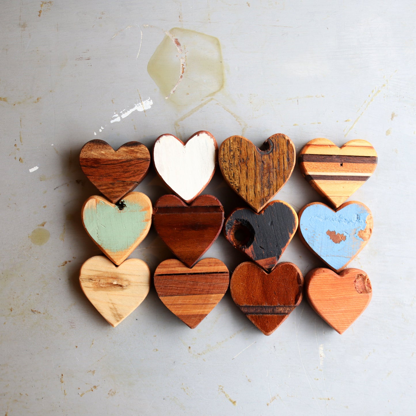 Imperfect Wooden Hearts