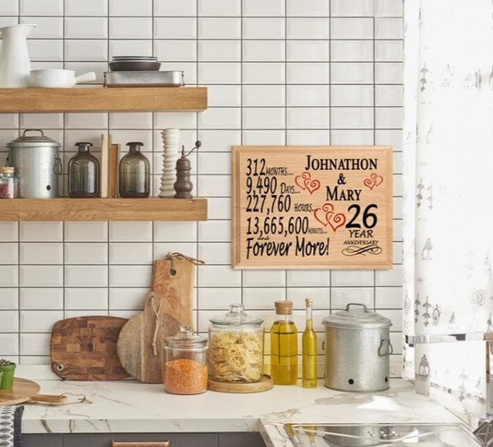 Personalized 26th Anniversary Gift – Custom Wood Keepsake for Husband, Wife, or Couple