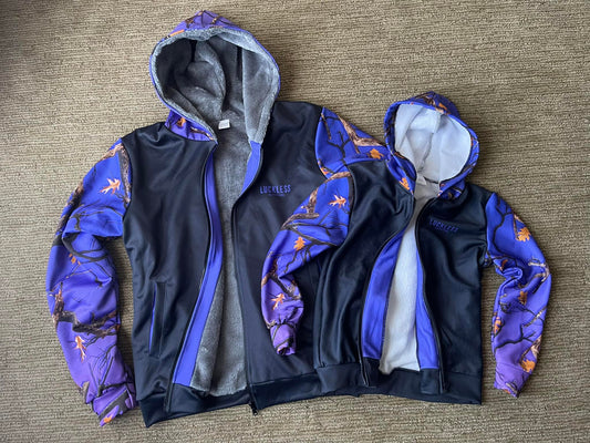 PLUMTUOUS CAMO HEAVY ZIP FLEECE HOODIE