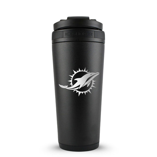 Officially Licensed Miami Dolphins 26oz Ice Shaker - Black