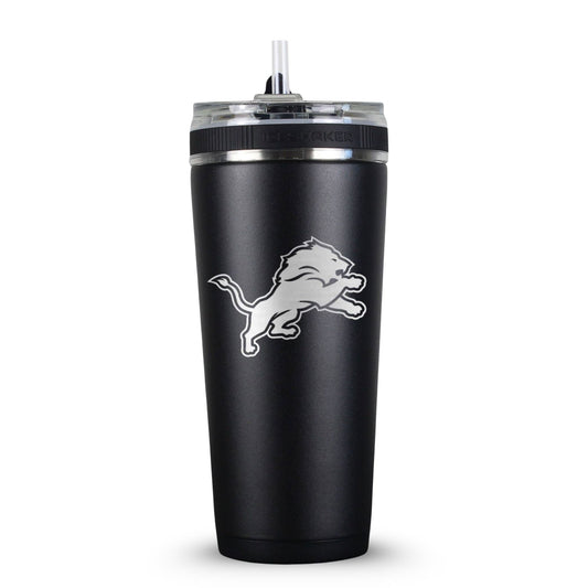 Officially Licensed Detroit Lions 26oz Flex Bottle - Black