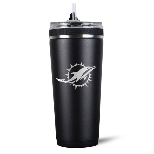 Officially Licensed Miami Dolphins 26oz Flex Bottle - Black