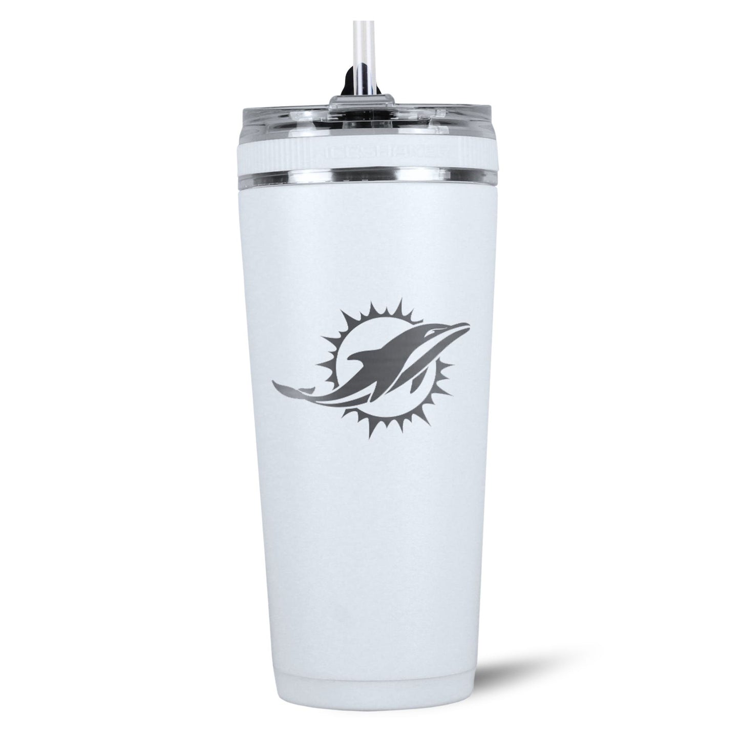 Officially Licensed Miami Dolphins 26oz Flex Bottle - White