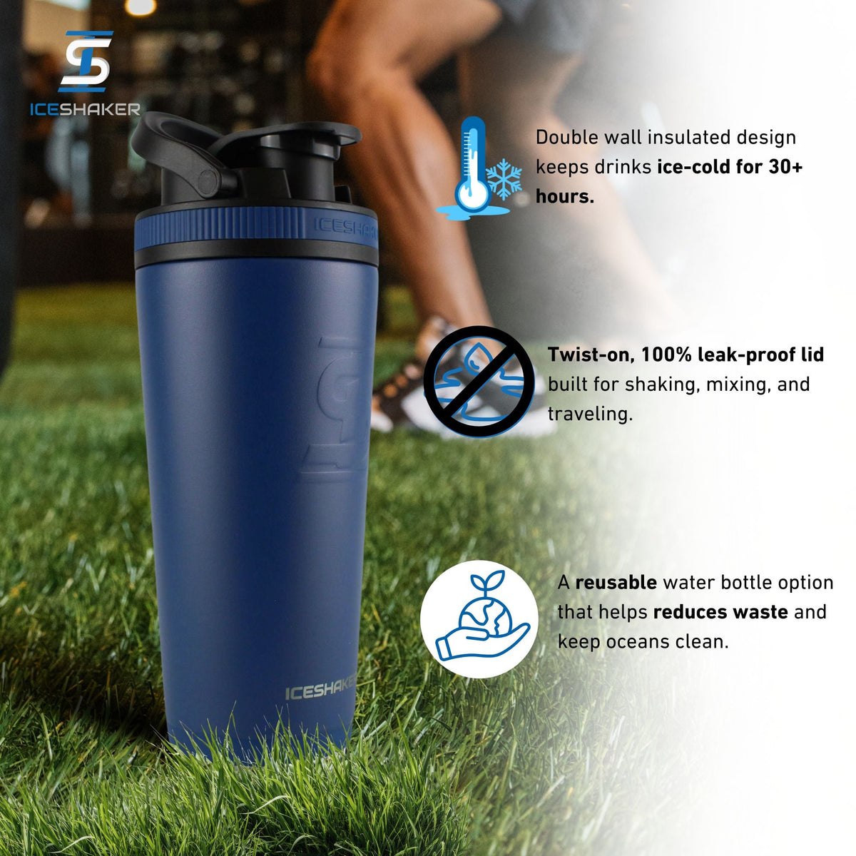 Officially Licensed Chicago Bears 26oz Ice Shaker - Navy