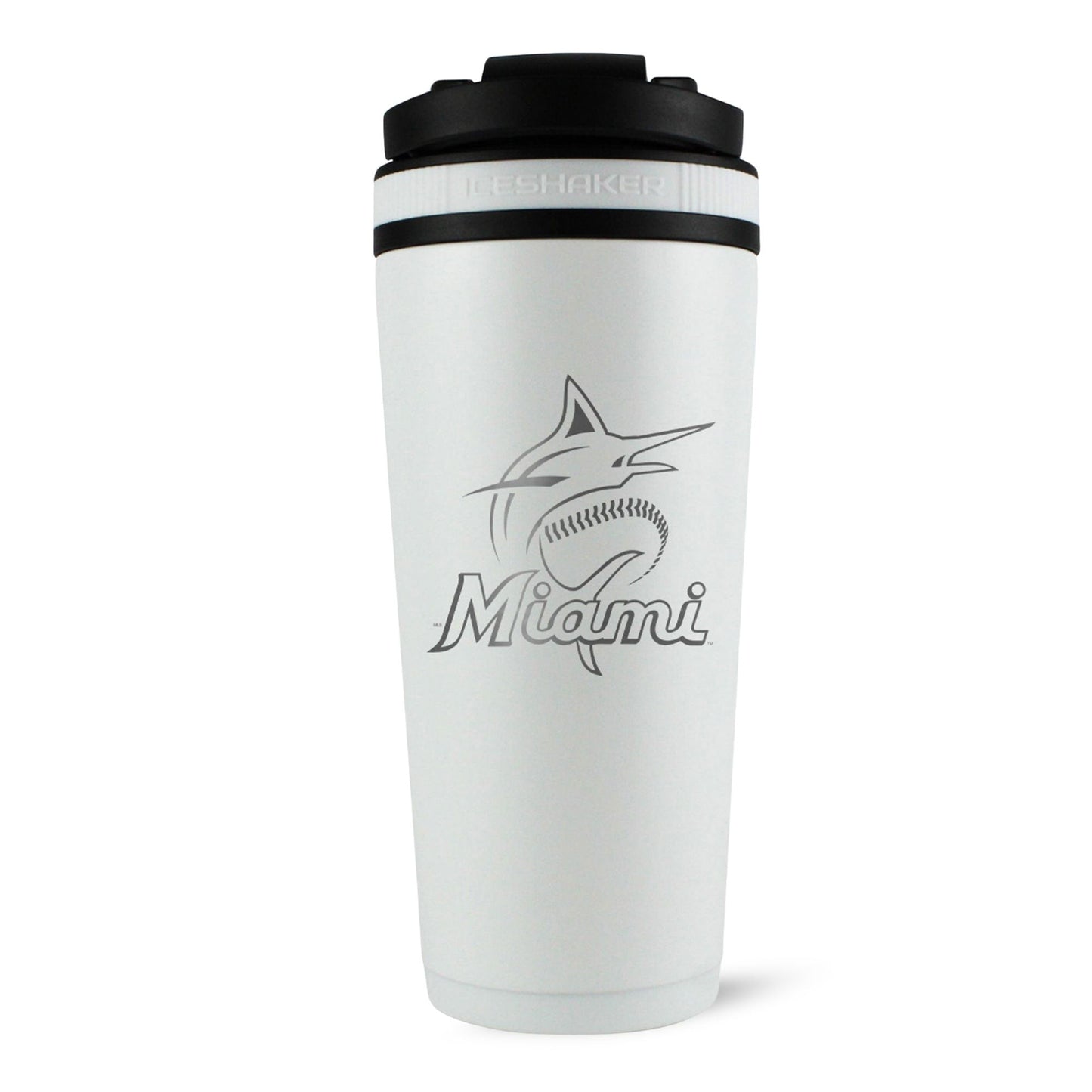 Officially Licensed Miami Marlins 26oz Ice Shaker - White