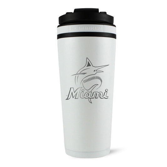 Officially Licensed Miami Marlins 26oz Ice Shaker - White