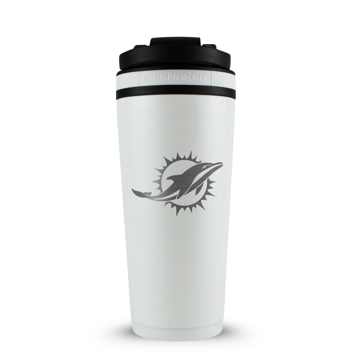 Officially Licensed Miami Dolphins 26oz Ice Shaker - White