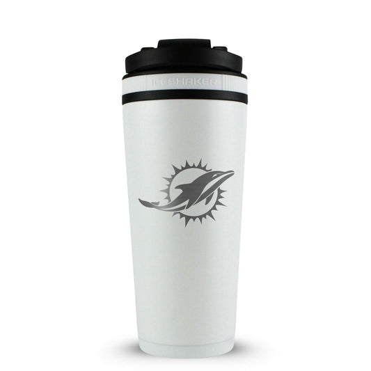 Officially Licensed Miami Dolphins 26oz Ice Shaker - White